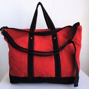 3.1 PHILLIP LIM SUEDE-TRIMMED CANVAS TOTE